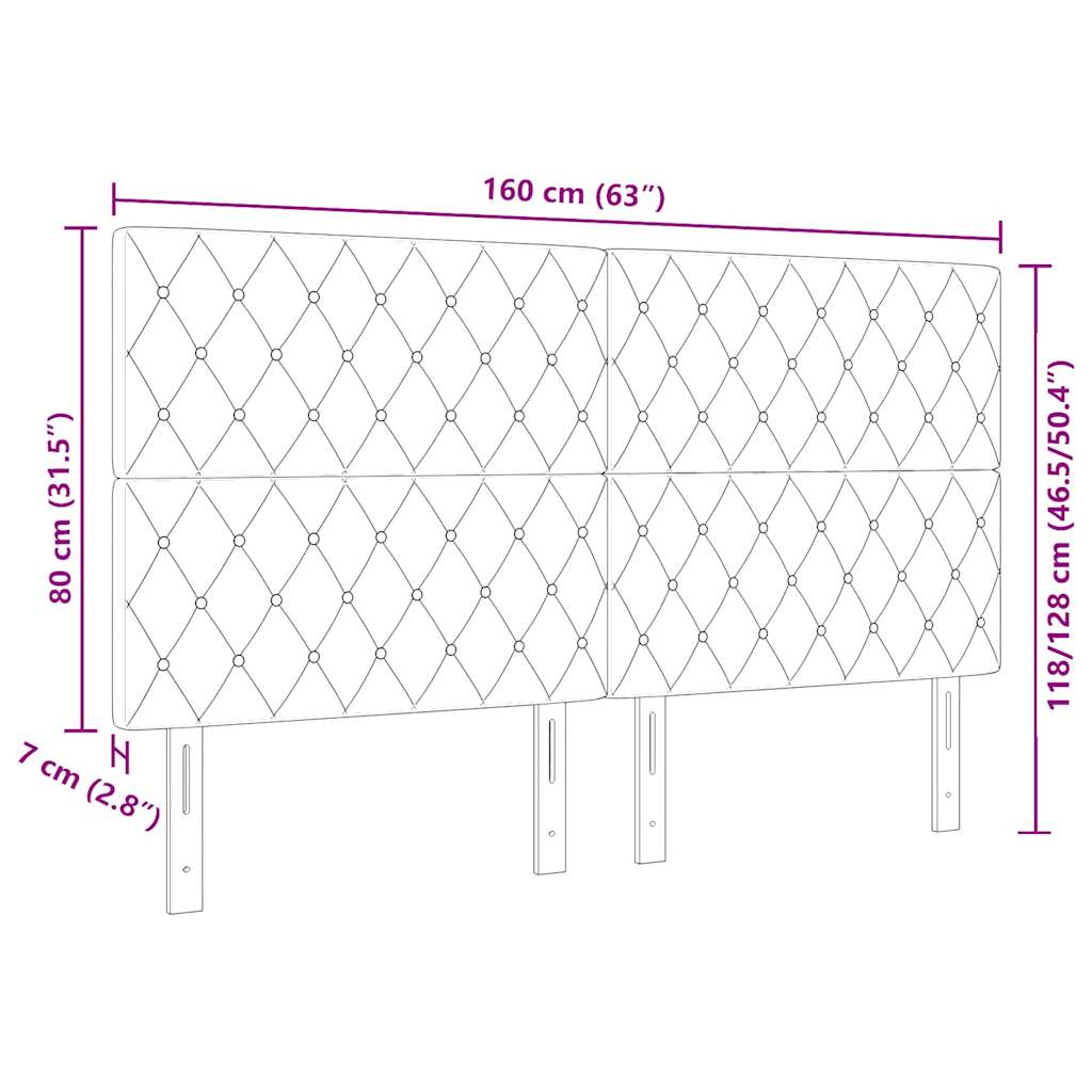 Testiera-Testata-Testiera Decorativa Grigio scuro 160 cm Pelle Sintetica 693811