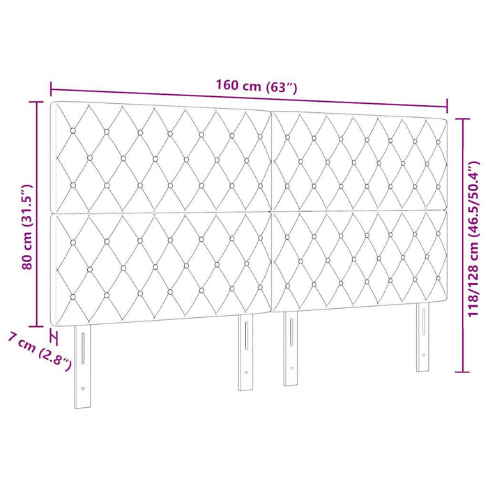 Testiera in Velluto Argille Grigio scuro 160 cm Velluto 3337765