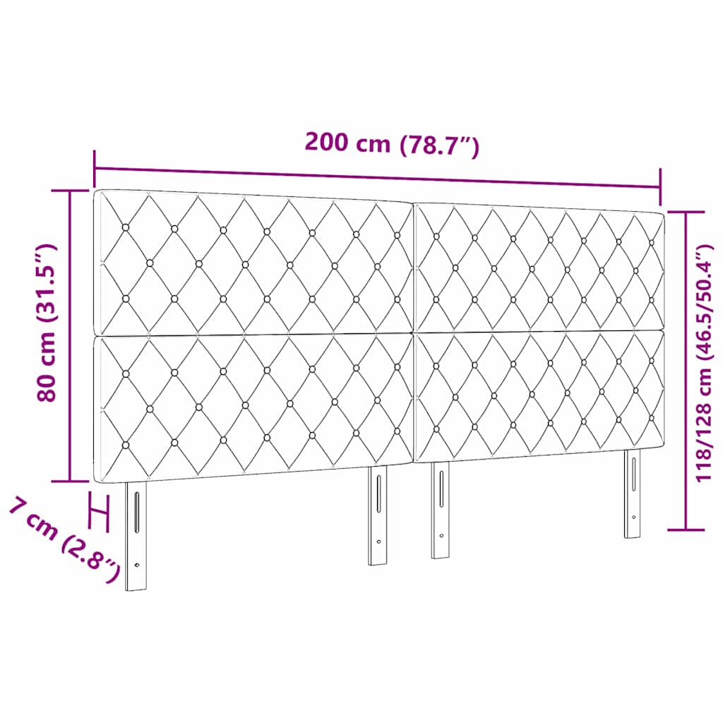Testiera-Testata-Testiera Decorativa Grigio chiaro 200 cm Pelle Sintetica 793005