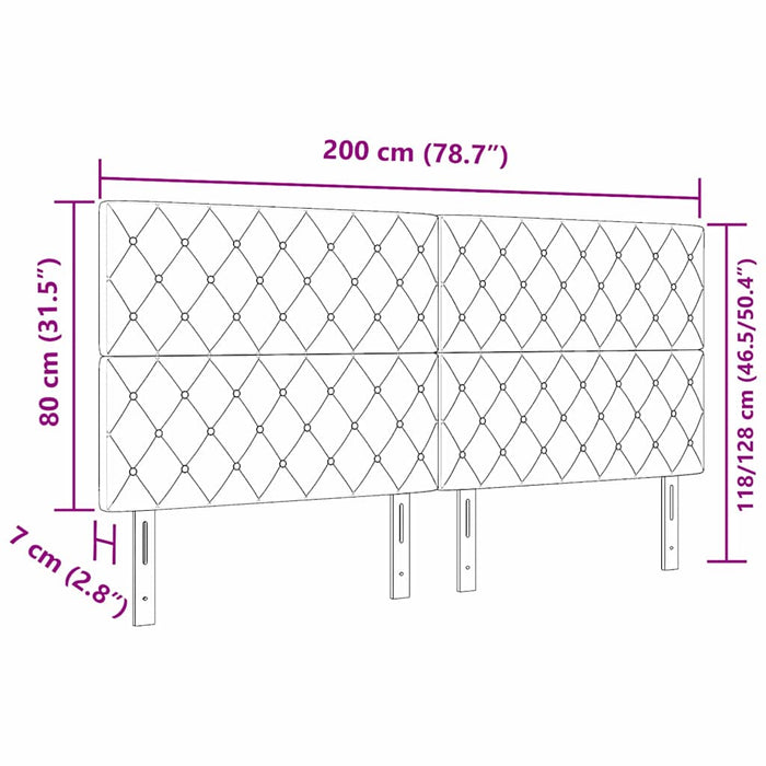 Testiera-Testata-Testiera Decorativa Grigio chiaro 200 cm Pelle Sintetica 793005