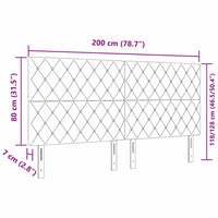 Testiera in Velluto Argille Blu scuro 200 cm Velluto 3337780