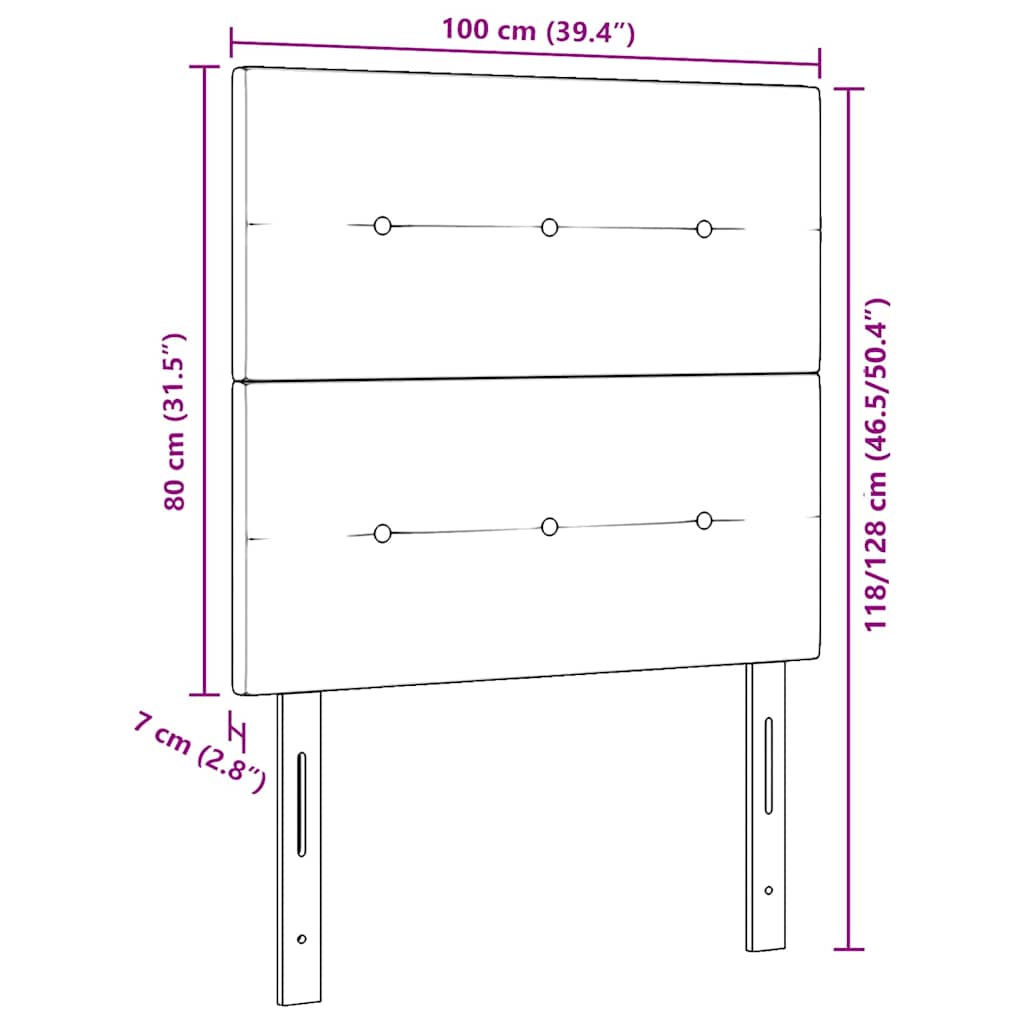 Testiera con testiera Nero 100 cm Tessuto 3337810