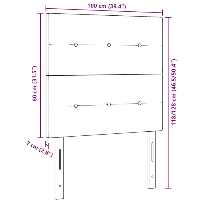 Testiera con testiera Nero 100 cm Tessuto 3337810