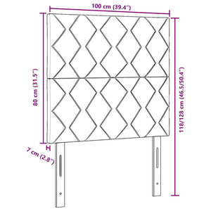 Testiera Montaggio a parete Grigio scuro 100 cm Velluto 3337907