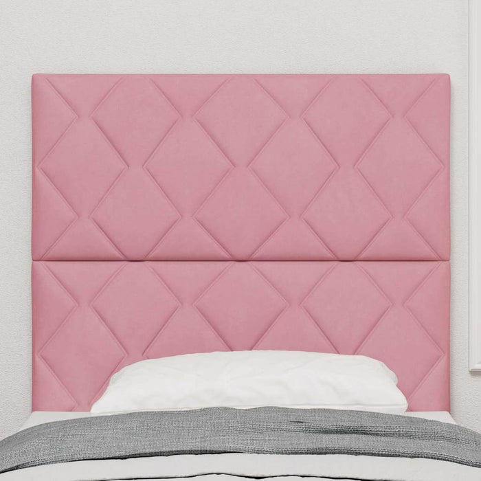 Testiera Montaggio a parete Geometrico Rosa 100 cm Velluto 3337911