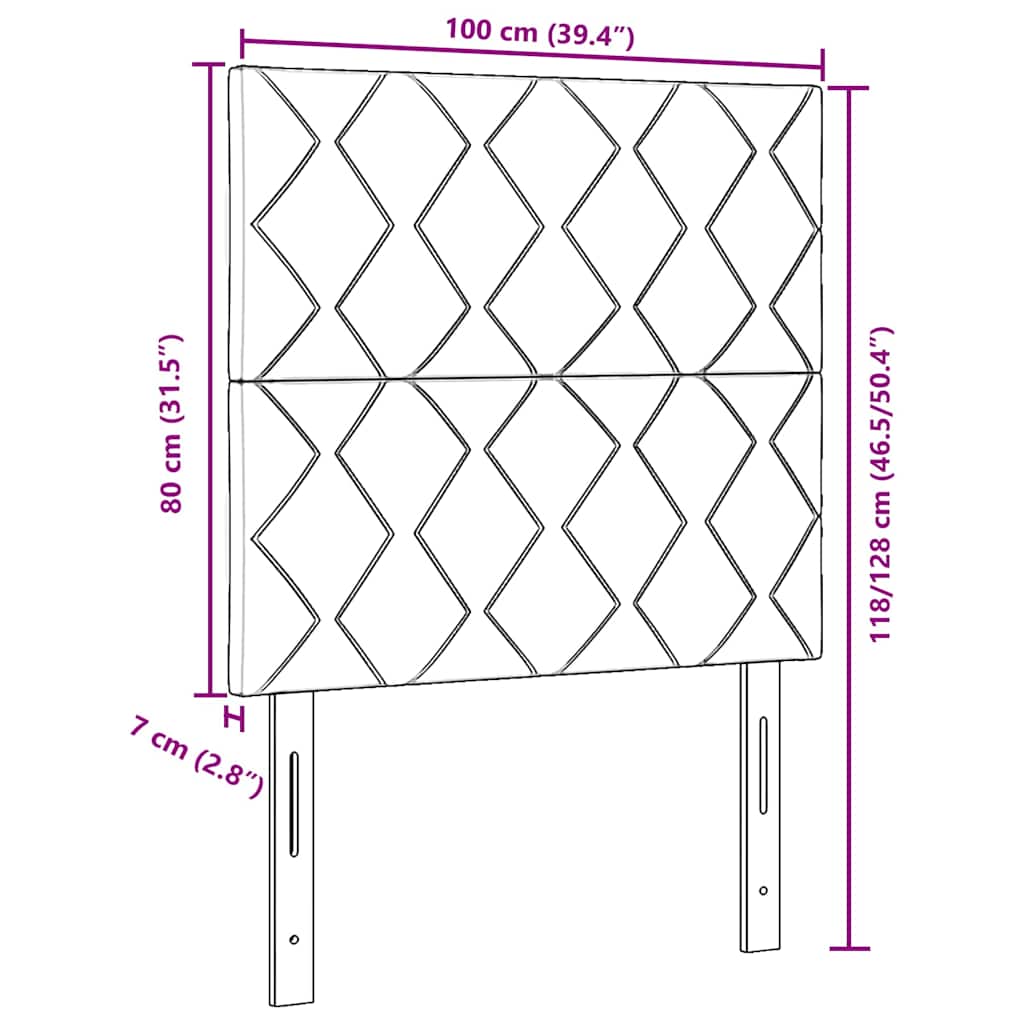 Testiera Montaggio a parete Geometrico Rosa 100 cm Velluto 3337911