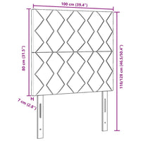 Testiera Montaggio a parete Geometrico Rosa 100 cm Velluto 3337911