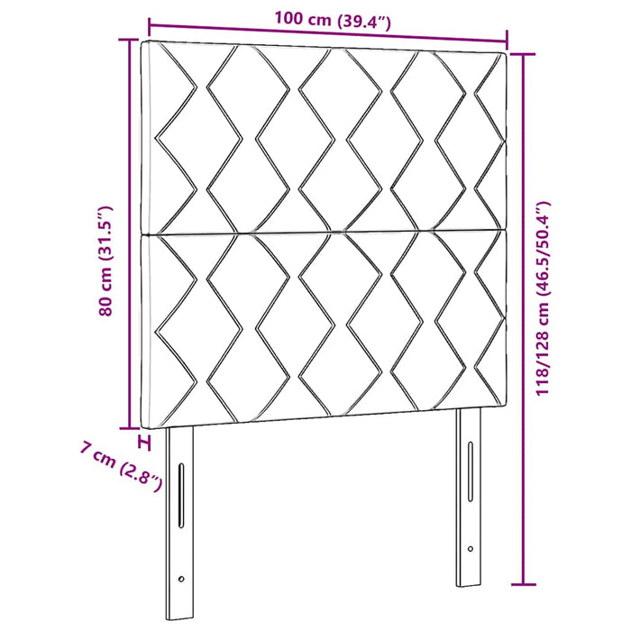 Testiera Montaggio a parete Geometrico Rosa 100 cm Velluto 3337911