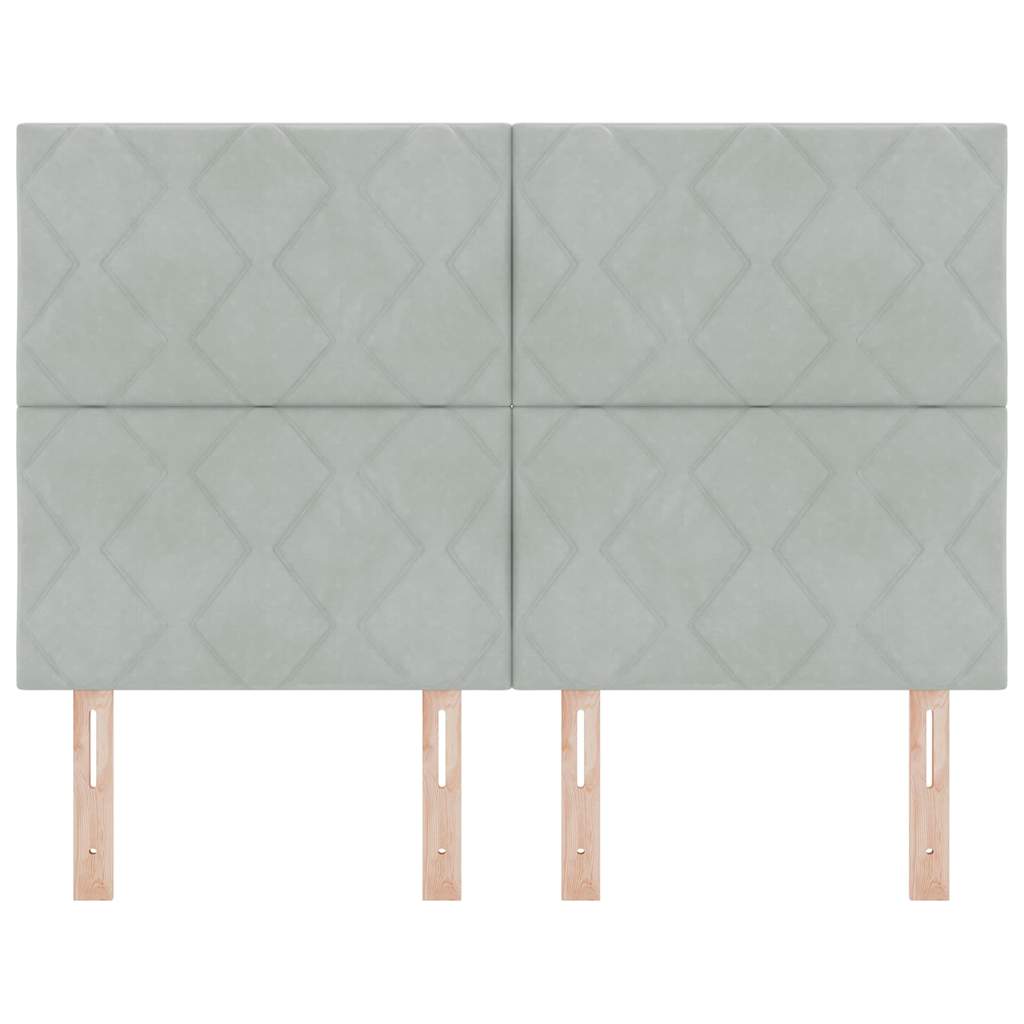 Testiera Montaggio a parete Grigio chiaro 144 cm Velluto 3337919