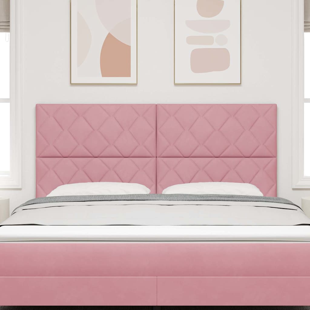 Testiera Montaggio a parete Geometrico Rosa 180 cm Velluto 3337950