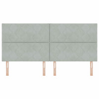 Testiera Montaggio a parete Grigio chiaro 200 cm Velluto 3337958