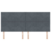 Testiera Montaggio a parete Grigio scuro 200 cm Velluto 3337959