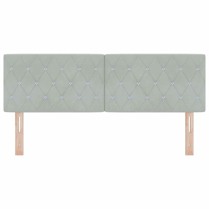 Testiera LED con testiera-Testata con LED-Testiera Decorativa Grigio chiaro 144 cm Poliestere 321340