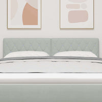 Testiera LED con testiera-Testata con LED-Testiera Decorativa Grigio chiaro 160 cm Poliestere 937461