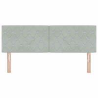 Testiera LED con testiera-Testata con LED-Testiera Decorativa Grigio chiaro 160 cm Poliestere 937461