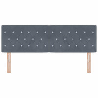 Testiera LED con testiera-Testata con LED-Testiera Decorativa Grigio scuro 160 cm Poliestere 769226