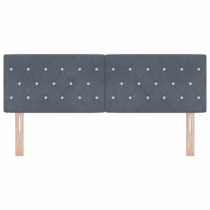 Testiera LED con testiera-Testata con LED-Testiera Decorativa Grigio scuro 160 cm Poliestere 769226