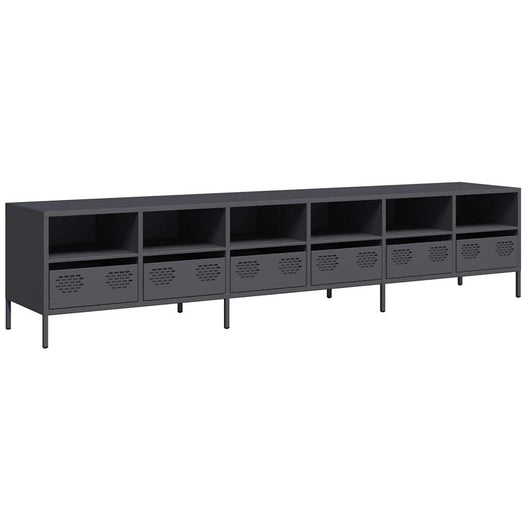 Mobile TV-Credenza TV-Console TV Antracite 202x39x43,5 cm Acciaio Laminato a Freddo 820848