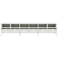 Mobile TV-Credenza TV-Console TV Bianco 202x39x43,5 cm in Acciaio Laminato a Freddo 405695