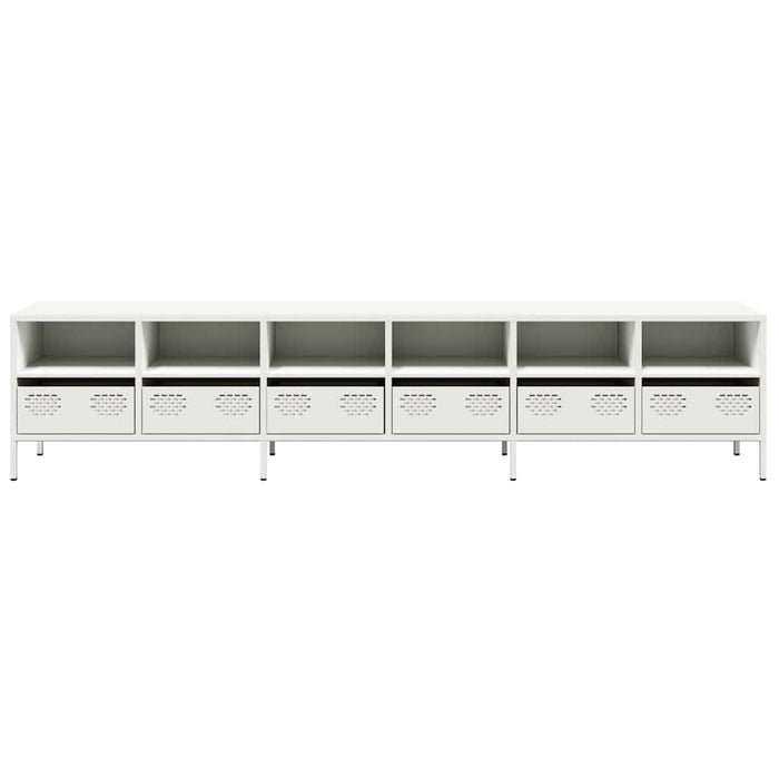 Mobile TV-Credenza TV-Console TV Bianco 202x39x43,5 cm in Acciaio Laminato a Freddo 405695