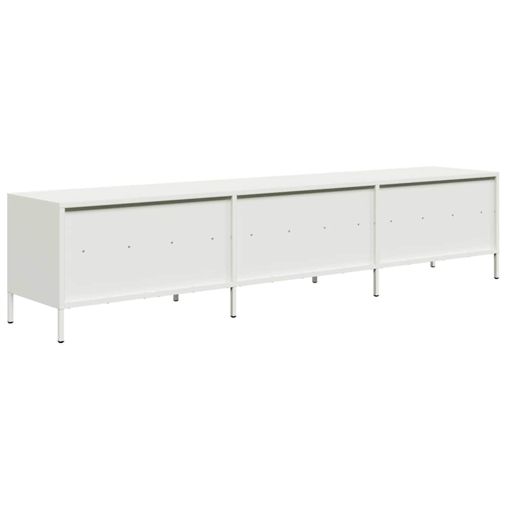 Mobile TV-Credenza TV-Console TV Bianco 202x39x43,5 cm in Acciaio Laminato a Freddo 405695