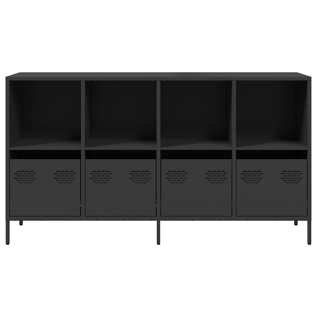 Credenza-Buffet-Armadio da cucina Nera 135x39x73,5 cm in Acciaio Laminato a Freddo 714000