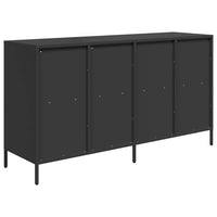 Credenza-Buffet-Armadio da cucina Nera 135x39x73,5 cm in Acciaio Laminato a Freddo 714000