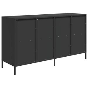 Credenza-Buffet-Armadio da cucina Nera 135x39x73,5 cm in Acciaio Laminato a Freddo 714000