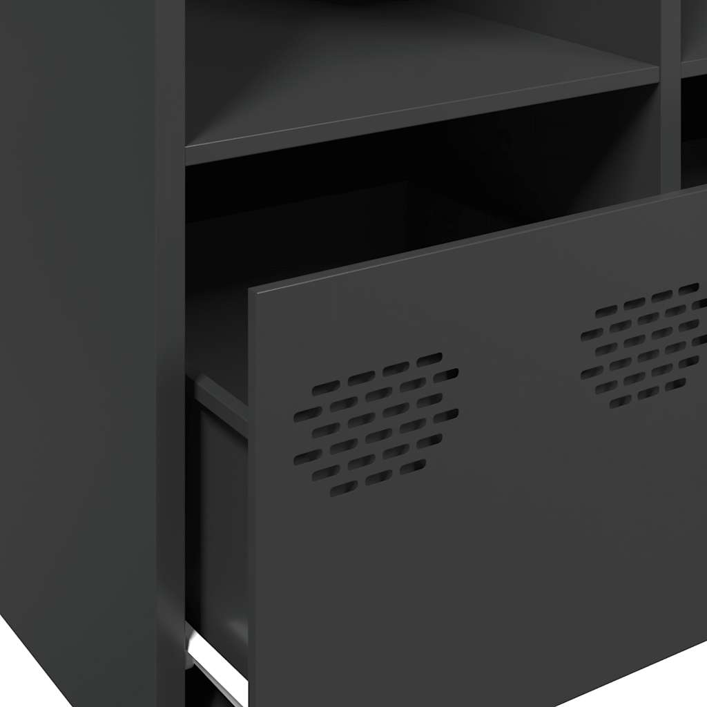 Credenza-Buffet-Armadio da cucina Nera 135x39x73,5 cm in Acciaio Laminato a Freddo 714000