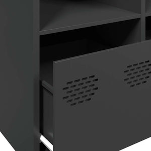 Credenza-Buffet-Armadio da cucina Nera 135x39x73,5 cm in Acciaio Laminato a Freddo 714000