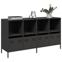 Credenza-Buffet-Armadio da cucina Nera 135x39x73,5 cm in Acciaio Laminato a Freddo 714000