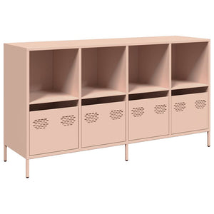 Credenza Rosa 135x39x73,5 cm in Acciaio Laminato a Freddo