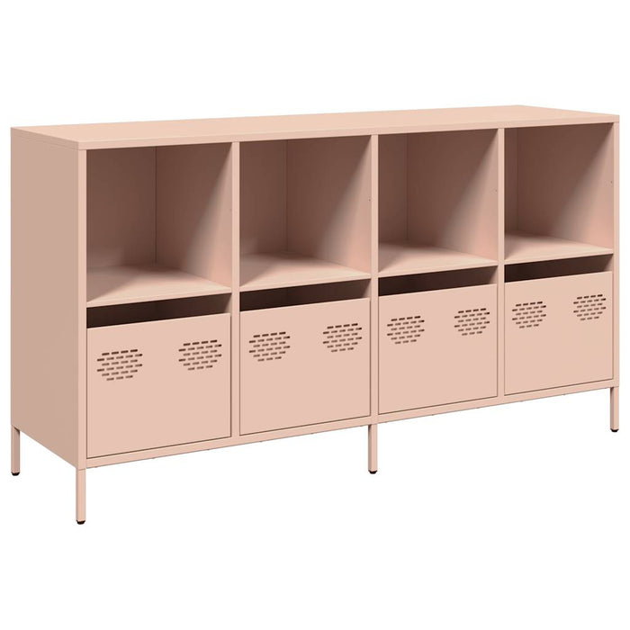 Credenza Rosa 135x39x73,5 cm in Acciaio Laminato a Freddo