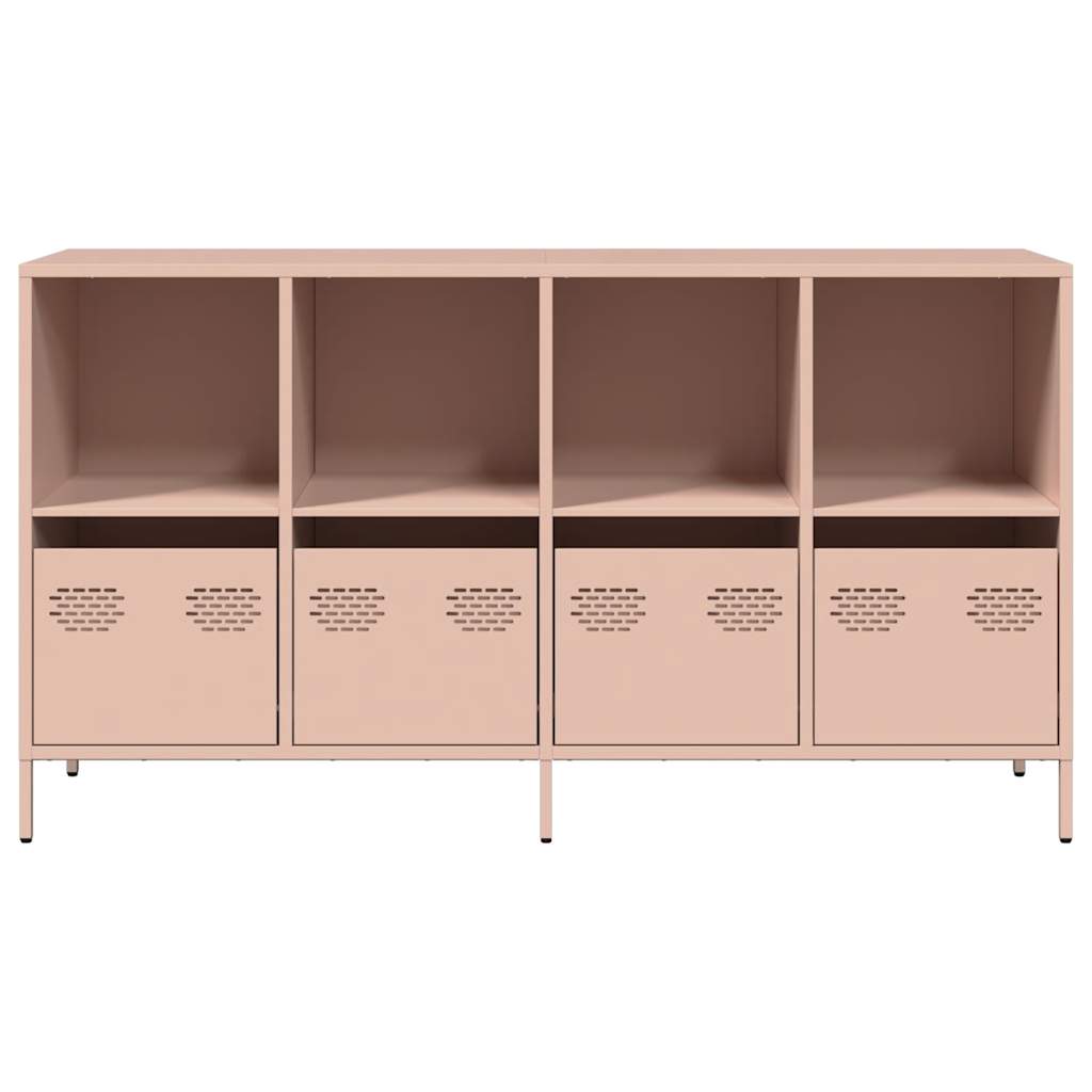Credenza Rosa 135x39x73,5 cm in Acciaio Laminato a Freddo