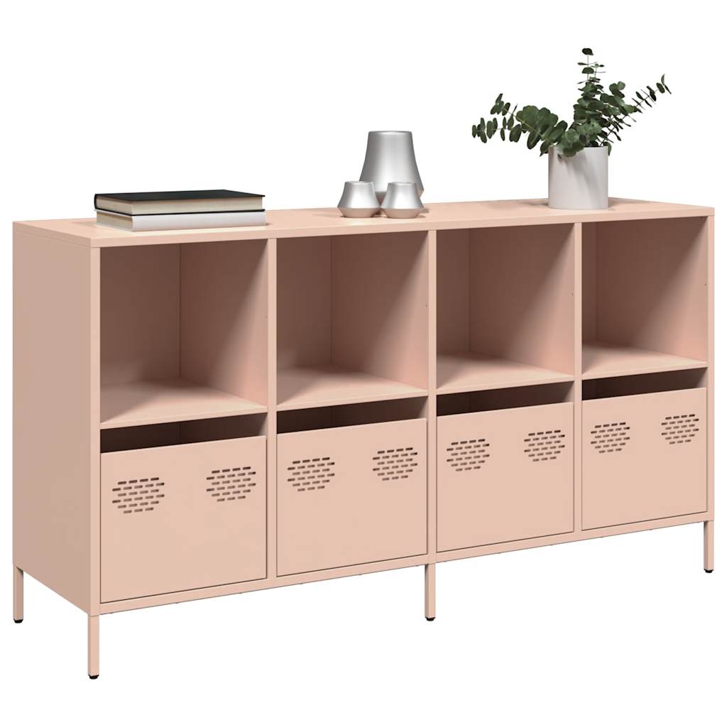 Credenza-Buffet-Armadio da cucina Rosa 135x39x73,5 cm in Acciaio Laminato a Freddo 173979