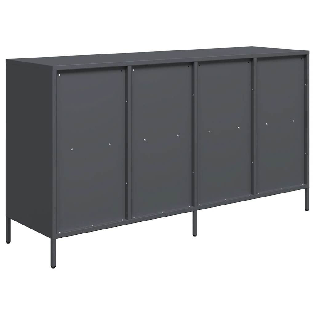 Credenza-Buffet-Armadio da cucina Antracite 135x39x73,5 cm in Acciaio Laminato a Freddo 319073