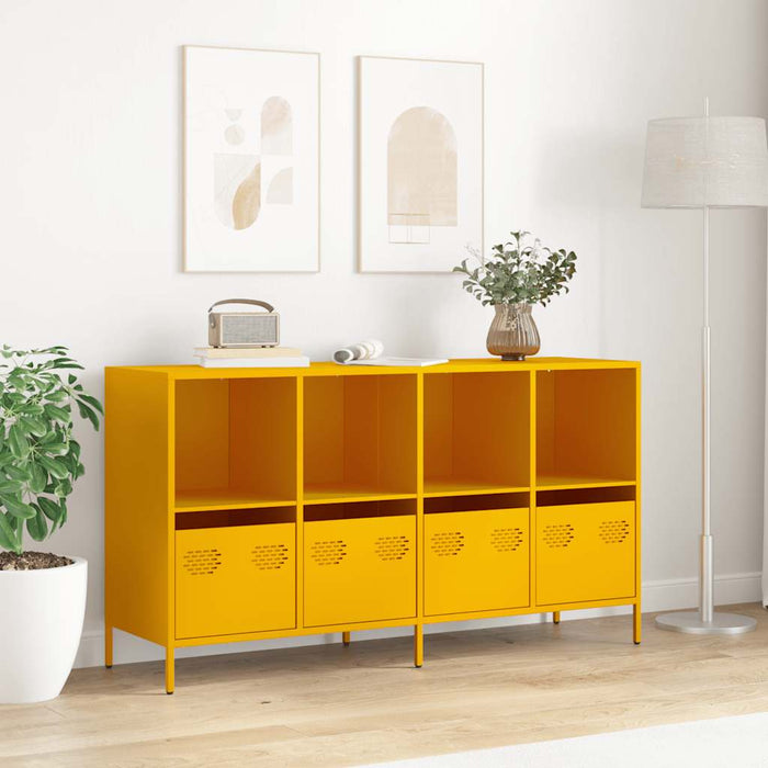 vidaXL Credenza Giallo Senape 135x39x73,5 cm Acciaio Laminato a Freddo