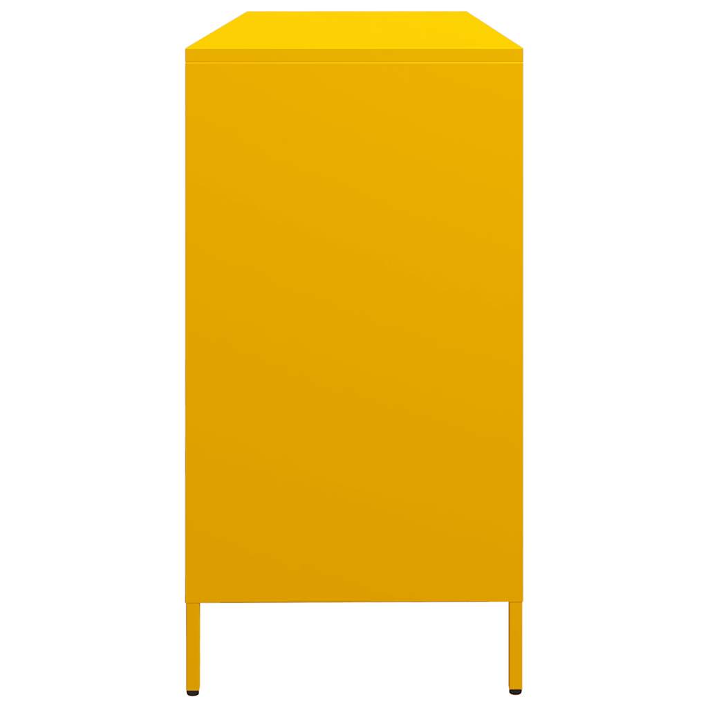 vidaXL Credenza Giallo Senape 135x39x73,5 cm Acciaio Laminato a Freddo