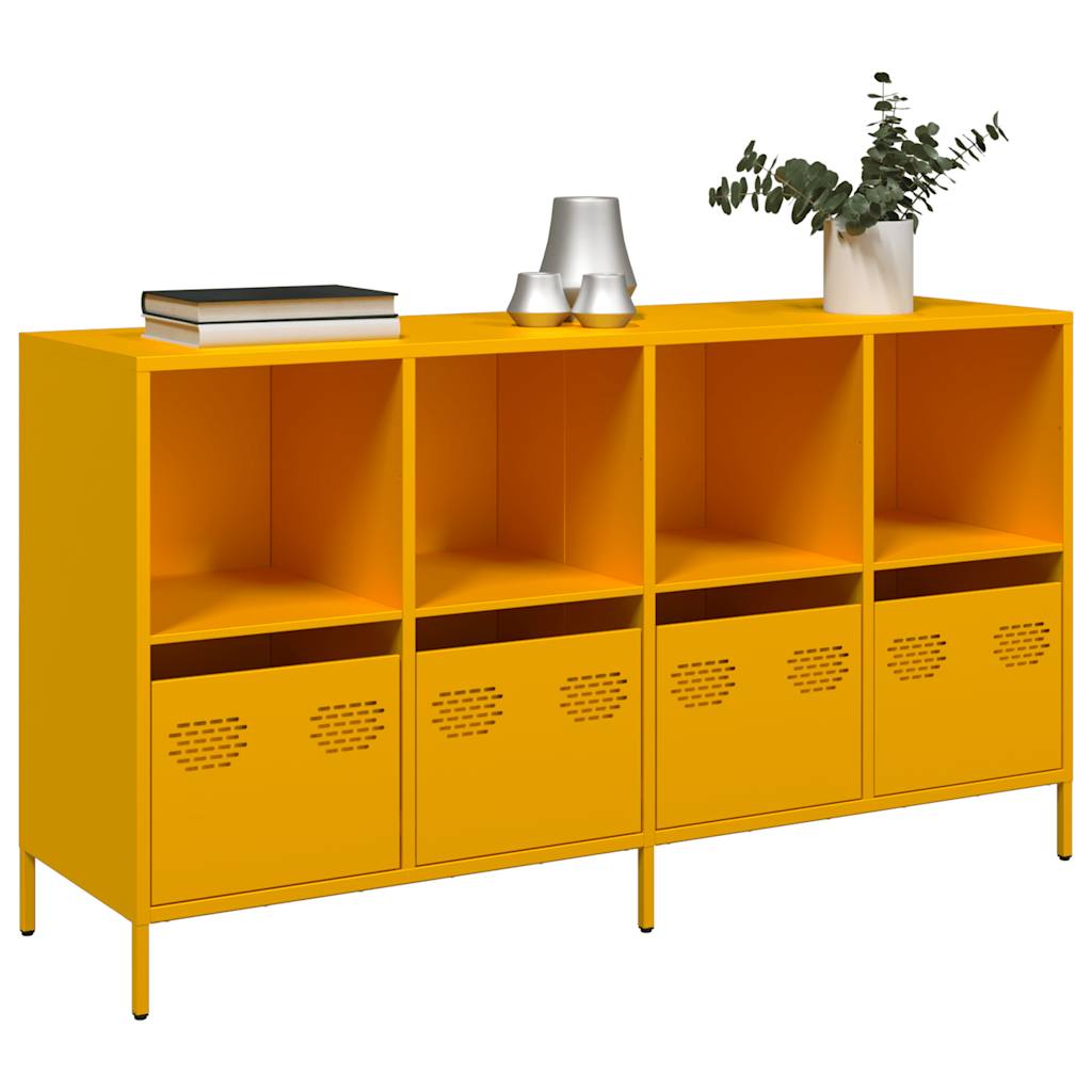 vidaXL Credenza Giallo Senape 135x39x73,5 cm Acciaio Laminato a Freddo