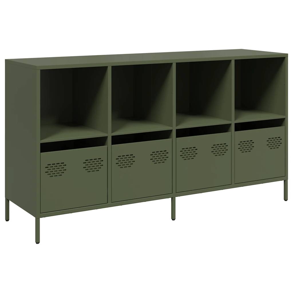 vidaXL Credenza Verde Oliva 135x39x73,5 cm Acciaio Laminato a Freddo