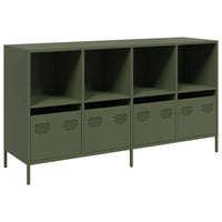 vidaXL Credenza Verde Oliva 135x39x73,5 cm Acciaio Laminato a Freddo