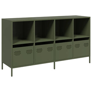 vidaXL Credenza Verde Oliva 135x39x73,5 cm Acciaio Laminato a Freddo