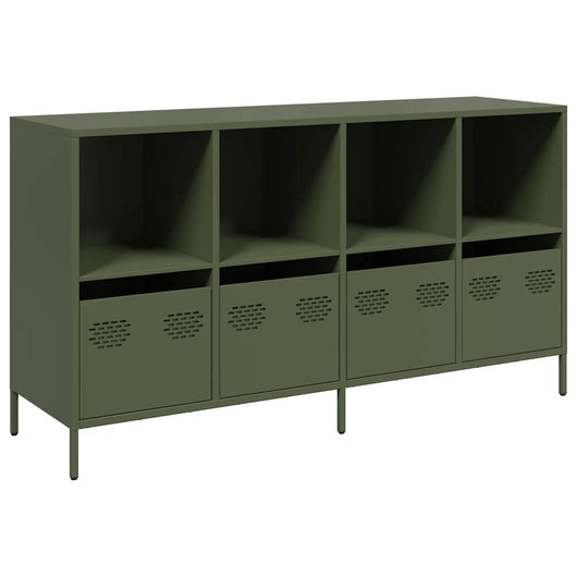 vidaXL Credenza Verde Oliva 135x39x73,5 cm Acciaio Laminato a Freddo