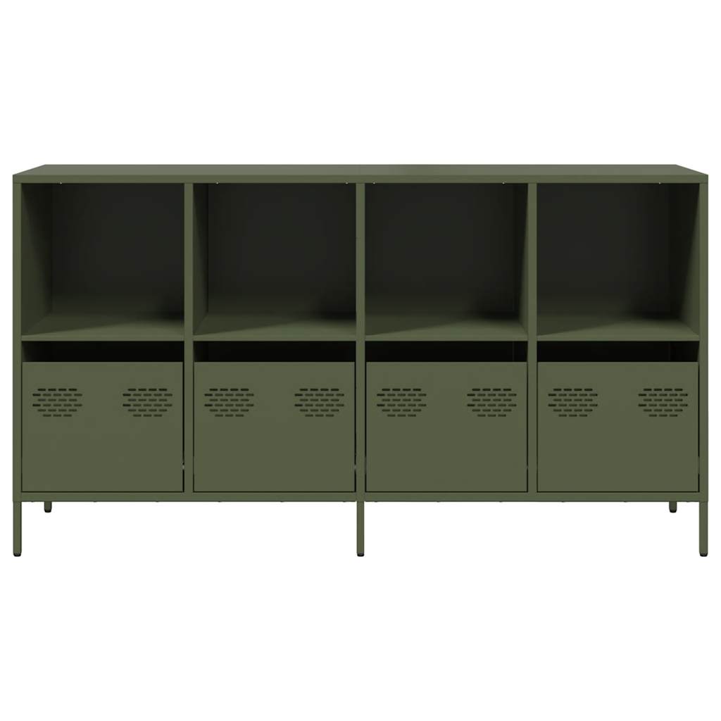 vidaXL Credenza Verde Oliva 135x39x73,5 cm Acciaio Laminato a Freddo