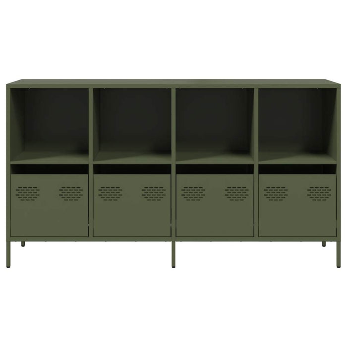 vidaXL Credenza Verde Oliva 135x39x73,5 cm Acciaio Laminato a Freddo