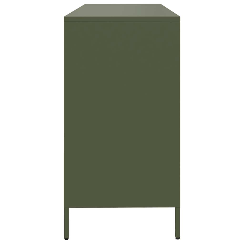 vidaXL Credenza Verde Oliva 135x39x73,5 cm Acciaio Laminato a Freddo