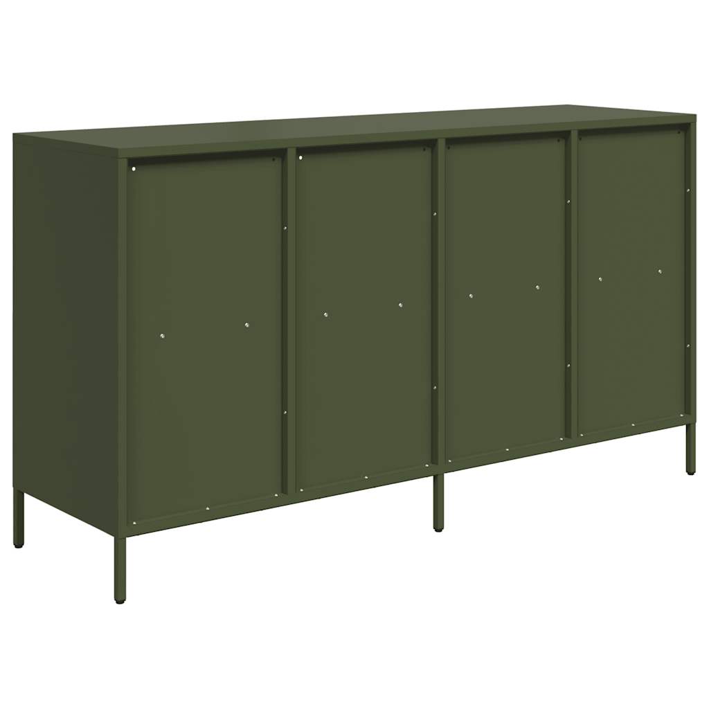 vidaXL Credenza Verde Oliva 135x39x73,5 cm Acciaio Laminato a Freddo