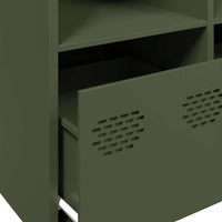 vidaXL Credenza Verde Oliva 135x39x73,5 cm Acciaio Laminato a Freddo