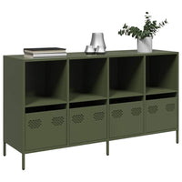 vidaXL Credenza Verde Oliva 135x39x73,5 cm Acciaio Laminato a Freddo