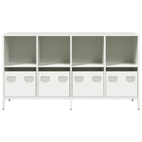 vidaXL Credenza Bianca 135x39x73,5 cm in Acciaio Laminato a Freddo